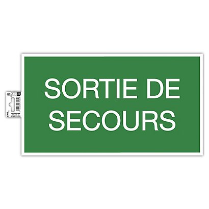 EXACOMPTA Panneau adhésif Issue de Secours 35x20 cm - Vert - 1