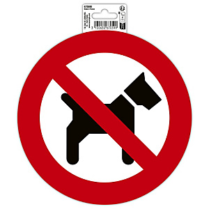EXACOMPTA Panneau PVC adhésif antidérapant Interdit aux chiens 20 cm - Rouge