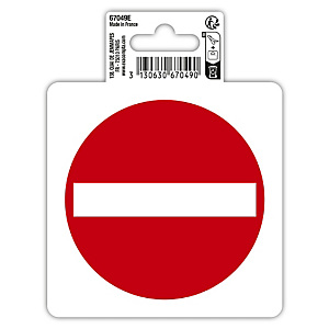 EXACOMPTA Panneau PVC adhésif antidérapant Sens interdit 10 cm - Rouge