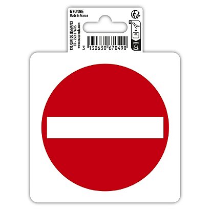 EXACOMPTA Panneau PVC adhésif antidérapant Sens interdit 10 cm - Rouge - 1