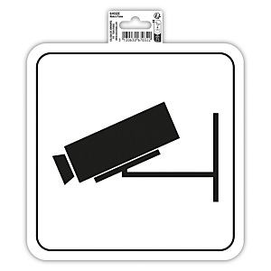 EXACOMPTA Panneau PVC adhésif antidérapant Video surveillance 20x20 cm - Blanc