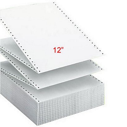 Exacompta Papier Listing 305 x 240 mm  Blanc, 2 plis autocopiants : 56+57g/m² Carton de 1000 Feuilles - 1
