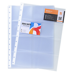 EXACOMPTA Paquet de 10 recharges pochettes pour porte-cartes de visite à anneaux A4 EXACOMPTA Paquet de 10 recharges pochettes pour porte-cartes de visite à anneaux A4