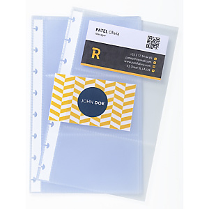 EXACOMPTA Paquet de 10 recharges pochettes pour porte-cartes de visite à anneaux A5 - Translucide