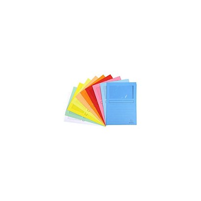 EXACOMPTA Paquet de 100 pochettes coins SUPER en carte 160 g avec fenêtre, coloris assortis 10 couleurs - 1