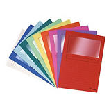 Exacompta Paquet de 25 chemises à fenêtre en carte recyclée 120 g avec fenêtre, assortis vif Exacompta Paquet de 25 chemises à fenêtre en carte recyclée 120 g avec fenêtre, assortis vif