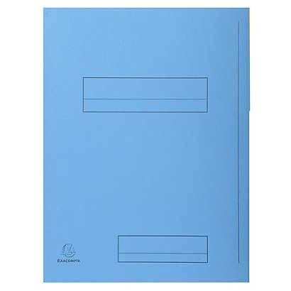 EXACOMPTA Paquet de 50 chemises imprimées 2 rabats SUPER 210 - 24x32cm - Bleu clair - 1