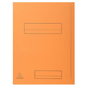 EXACOMPTA Paquet de 50 chemises imprimées 2 rabats SUPER 210 - 24x32cm - Orange