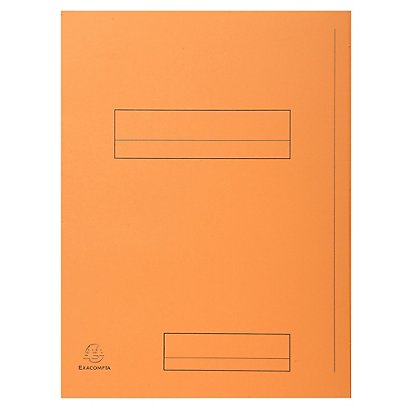 EXACOMPTA Paquet de 50 chemises imprimées 2 rabats SUPER 210 - 24x32cm - Orange - 1