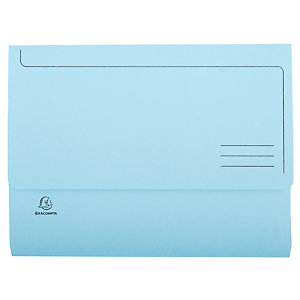 EXACOMPTA Paquet de 50 chemises poche SUPER 210 - 24,5x32,5cm - Bleu clair