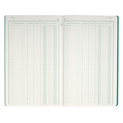 EXACOMPTA Piqûre 32x19,5cm Livre d'Inventaire 38 lignes 80 pages - Couleurs assorties