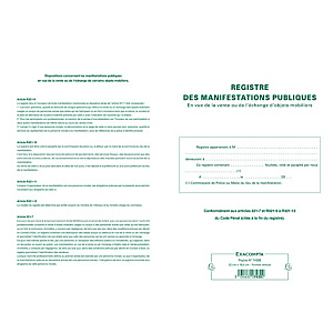 EXACOMPTA Piqûre 32x19,5cm - Registre d'identification des vendeurs en vue d'une manifestation publique - 80 pages - Couleurs assorties EXACOMPTA Piqûre 32x19,5cm - Registre d'identification des vendeurs en vue d'une manifestation publique - 80 pages - Couleurs assorties