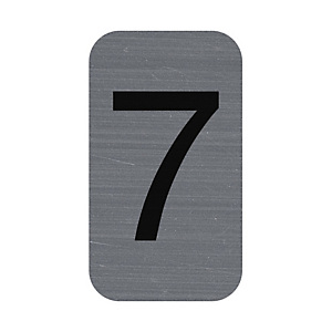 EXACOMPTA Plaque adhésive imitation Aluminium Chiffre 7 2,5x4,4 cm - Gris