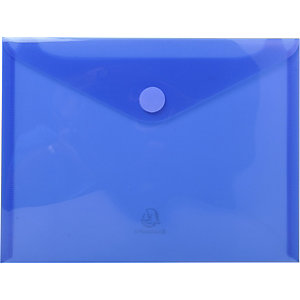 Exacompta Pochette enveloppe A4 Polypropylène Bleu translucide - sachet de 5