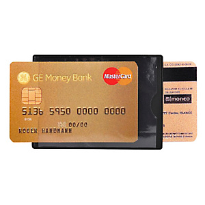 EXACOMPTA Portadocumenti RFID Hidentity® Duo per bancomat /carta di credito - PVC - 8,5x6 cm - nero - Exacompta EXACOMPTA Portadocumenti RFID Hidentity® Duo per bancomat /carta di credito - PVC - 8,5x6 cm - nero - Exacompta