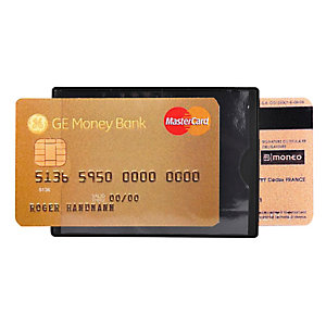 EXACOMPTA Portadocumenti RFID Hidentity  Duo per bancomat /carta di credito - PVC - 8,5x6 cm - nero