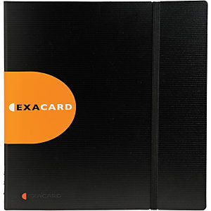 Exacompta Porte-cartes Exacard Exactive® avec index, capacité de 320 cartes, 160 pochettes, 265 x 250 mm, polypropylène, noir