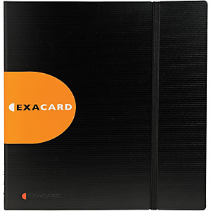 Exacompta Porte-cartes Exacard Exactive® avec index, capacité de 320 cartes, 160 pochettes, 265 x 250 mm, polypropylène, noir