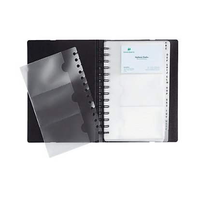 Exacompta Porte-cartes de visite Exactive® Exacard, 20 pochettes amovibles, 200 x 145 mm, noir - 1