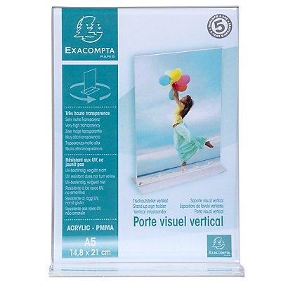 EXACOMPTA Porte-visuel droit vertical A5 - Cristal - 1
