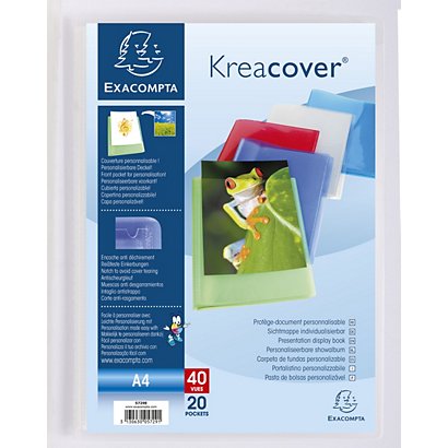 Exacompta Porte vues personnalisable Kreacover A4 - 20 pochettes - 40 vues - Assortis