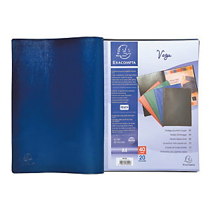 Exacompta Porte vues Vega A4 - PVC - 10 pochettes - 20 vues - Bleu
