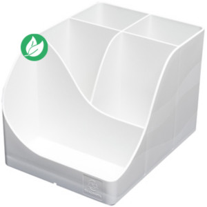 Exacompta Pot à crayons Pen Wawes Autentik en plastique recyclé - 5 compartiments - Blanc Exacompta Pot à crayons Pen Wawes Autentik en plastique recyclé - 5 compartiments - Blanc