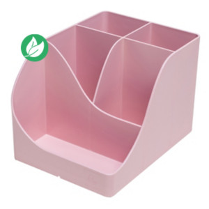 Exacompta Pot à crayons Pen Wawes Autentik en plastique recyclé - 5 compartiments - Rose candy Exacompta Pot à crayons Pen Wawes Autentik en plastique recyclé - 5 compartiments - Rose candy