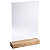 Exacompta Présentoir de document vertical A4 Cristal avec socle en bois - Transparent - 5