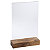 Exacompta Présentoir de document vertical A5 Cristal avec socle en bois - Transparent - 5