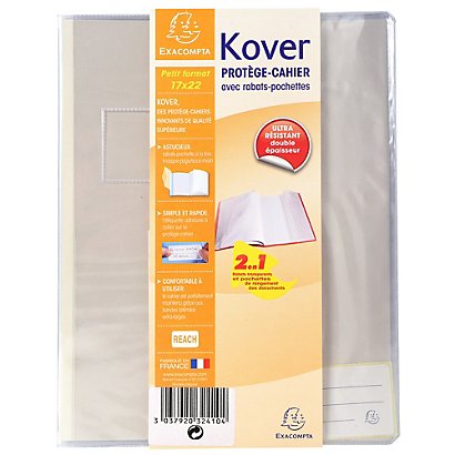 EXACOMPTA Protège-cahier translucide Kover® - 17x22cm - Incolore - 1