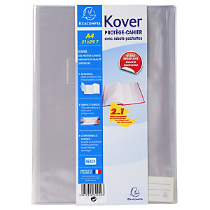 EXACOMPTA Protège-cahier translucide Kover® - 21x29,7cm - Incolore