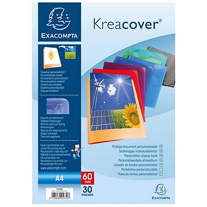 EXACOMPTA Protège document personnalisable polypropylène Kreacover 60 vues assortis (Lot de 12) - 1