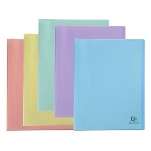 Exacompta Protège-documents A4 Chromaline 20 pochettes - Coloris assortis pastel