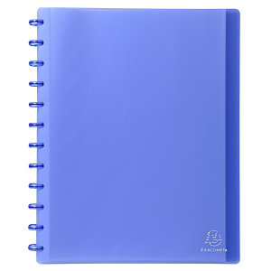 EXACOMPTA Protège-documents à anneaux et pochettes détachables 60 vues - A4 - Bleu