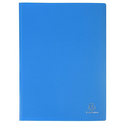 EXACOMPTA Protège-documents en polypropylène 5/10e OPAK pochettes Cristal 100 vues - A4 - Bleu clair - 1