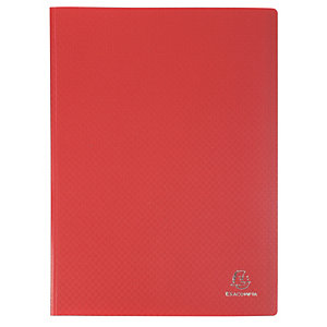 EXACOMPTA Protège-documents en polypropylène 5/10e OPAK pochettes Cristal 40 vues - A4 - Rouge