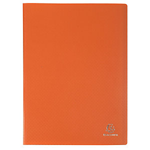 EXACOMPTA Protège-documents en polypropylène 5/10e OPAK pochettes Cristal 80 vues - A4 - Orange