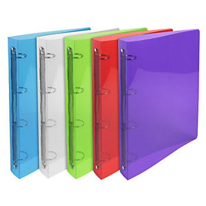 EXACOMPTA Raccoglitore rigato Crystal Colours - PPL - 4 anelli tondi 30 mm - dorso 4 cm - 22 x 30 cm - colori assortiti EXACOMPTA Raccoglitore rigato Crystal Colours - PPL - 4 anelli tondi 30 mm - dorso 4 cm - 22 x 30 cm - colori assortiti