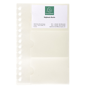 EXACOMPTA Recharge de 10 pochettes détachables pour porte cartes de visite Exactive® - 19x12,5cm EXACOMPTA Recharge de 10 pochettes détachables pour porte cartes de visite Exactive® - 19x12,5cm