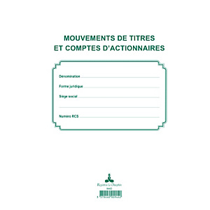 EXACOMPTA Registre des mouvements de titre, liste des actionnaires, 58 feuillets - Noir EXACOMPTA Registre des mouvements de titre, liste des actionnaires, 58 feuillets - Noir