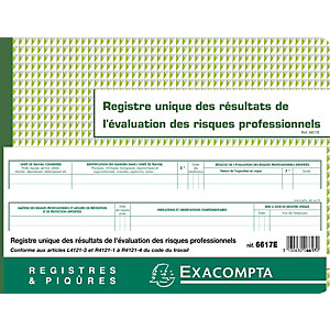 Exacompta Registre unique des résultats de l'évaluations des risques professionnels - 60 pages, 24 x 32 cm