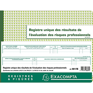 Exacompta Registre unique des résultats de l'évaluations des risques professionnels - 60 pages, 24 x 32 cm Exacompta Registre unique des résultats de l'évaluations des risques professionnels - 60 pages, 24 x 32 cm