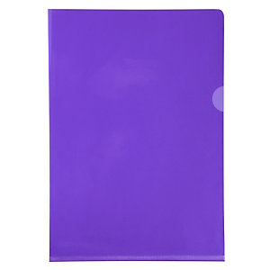 EXACOMPTA Sachet de 10 pochettes coin PVC lisse haute résistance 13/100e - A4 - Violet