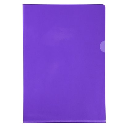 EXACOMPTA Sachet de 10 pochettes coin PVC lisse haute résistance 13/100e - A4 - Violet - 1