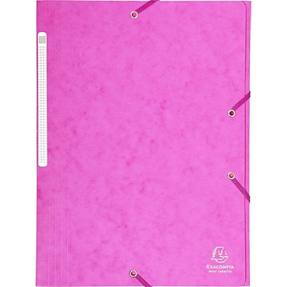 Exacompta Scotten Nature Future® Carpeta de gomas, A4, 3 solapas, lomo 35 mm, 300 hojas, cartón prensado, rosa
