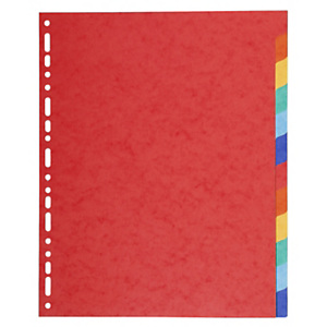 Exacompta Separadores, A4+, cartulina lustrada reciclada, 12 pestañas, colores surtidos Exacompta Separadores, A4+, cartulina lustrada reciclada, 12 pestañas, colores surtidos