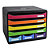 Exacompta Store box - Module de classement 7 tiroirs format à l'italienne A4+ - Noir / Façades arlequin - 1