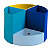 Exacompta The Quarter Bee Blue pot à crayons modulable - Coloris assortis - 1