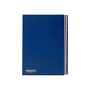 Exacompta Trieur alphabétique ORDONATOR 26 compartiments, couverture rigide plastifiée, onglets en plastique, coloris bleu